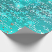 Einfache moderne Sweet 16 Name Aquamarin Sechzehn Geschenkpapier (Ecke)