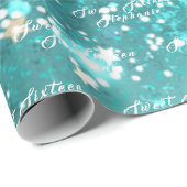 Einfache moderne Sweet 16 Name Aquamarin Sechzehn Geschenkpapier (Rolleneckpunkt)