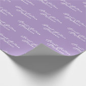 Einfache moderne Sweet 16 Name Lila Sechzehn Geschenkpapier (Ecke)