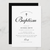 einfache, moderne Taufveranstaltung Einladung (Vorne/Hinten)