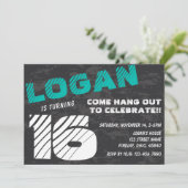 Einfache, moderne Teenager zum Geburtstag Einladung (Stehend Vorderseite)