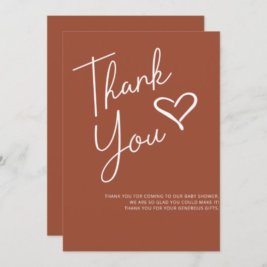 Einfache moderne Terracotta Kinderdusche Vielen Da Einladung (Vorne/Hinten)