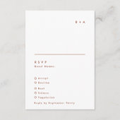 Einfache moderne Terracotta-Monogramm-Hochzeit RSVP Karte (Vorderseite)