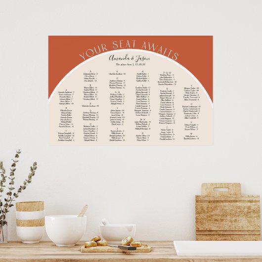 Einfache, moderne Terracotta-Sitzfläche Poster (Küche)