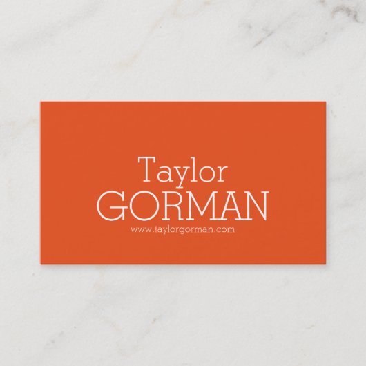 Einfache moderne Textberaterin Orange-Visitenkarte Visitenkarte (Vorderseite)