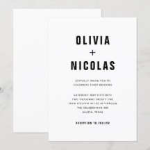 Einfache moderne Textform | Schwarz-Weiß-Hochzeit