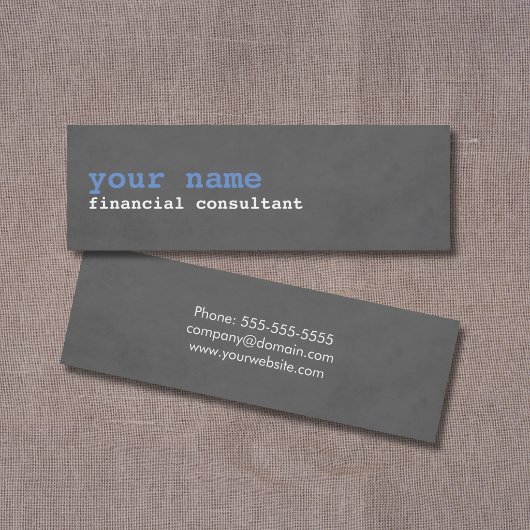 Einfache moderne Textur Grau Berater Mini Visitenkarte
