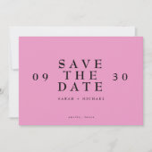 Einfache, moderne Textur nur heiß rosa Hochzeit Save The Date (Vorderseite)