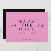Einfache, moderne Textur nur heiß rosa Hochzeit Save The Date (Vorne/Hinten)