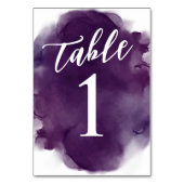 Einfache moderne Tiefkühltruhe Lila Wasserfarbe Tischnummer (Rückseite)