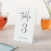 Einfache moderne Tischnummer Sockelschild (In SItu)