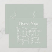 Einfache moderne Tonart Grüne Typografie Danke Kar (Vorne/Hinten)