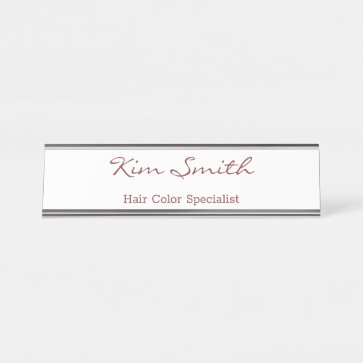 Einfache moderne Topaz Name Professionalität Schreibtischnamensplakette (Vorderseite )