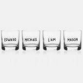 Einfache moderne Trauzeugen Personalisierter Name Whiskyglas (Hinten)