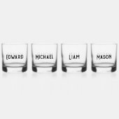 Einfache moderne Trauzeugen Personalisierter Name Whiskyglas (Vorderseite)