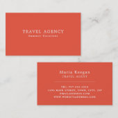 Einfache & moderne Travel Agent Business Card Visitenkarte (Vorne/Hinten)
