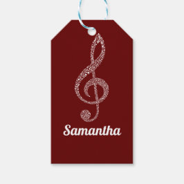 Einfache moderne Treble Clef Weiße Noten Illustrie Geschenkanhänger