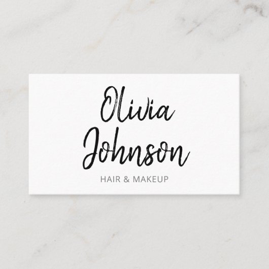 Einfache moderne, trendige handgeschriebene Visite Visitenkarte (Vorderseite)