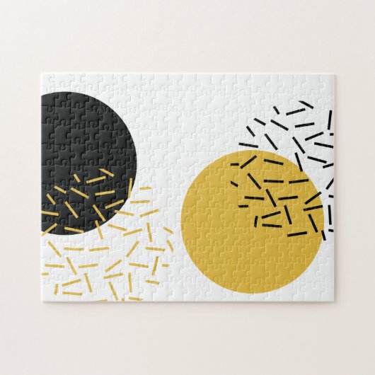 Einfache, moderne, trendige urbane geometrische gr puzzle (Horizontal)