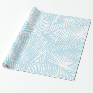 Einfache moderne tropische Palme des Babyblaus mit Geschenkpapier
