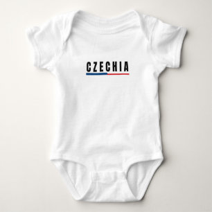 Einfache moderne tschechische Tschechen Kunst Brie Baby Strampler
