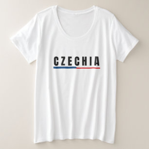 Einfache moderne tschechische Tschechen Kunst Brie Große Größe T-Shirt