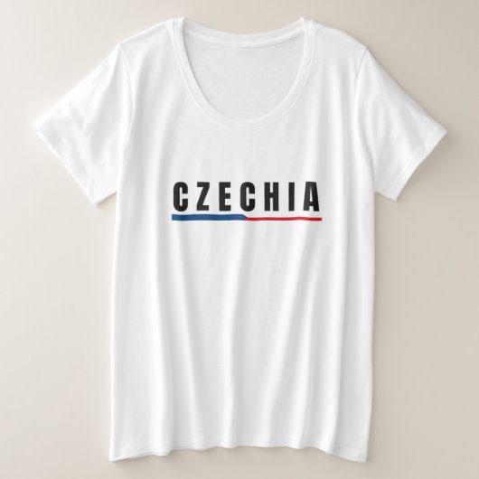 Einfache moderne tschechische Tschechen Kunst Brie Große Größe T-Shirt (Design vorne)