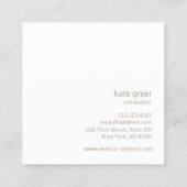 Einfache moderne Türkisblau Beruflich Quadratische Visitenkarte (Rückseite)