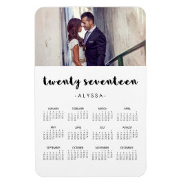 Einfache moderne Typografie 2017 Foto-Kalender Magnet