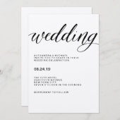 Einfache moderne Typografie auf dem Kraftpapier Einladung (Vorne/Hinten)