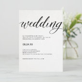 Einfache moderne Typografie auf Wasserfarbpapier Einladung (Stehend Vorderseite)