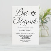 Einfache moderne Typografie Bat Mitzvah Einladung (Stehend Vorderseite)