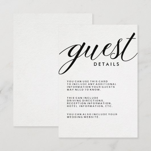 Einfache, moderne Typografie Begleitkarte (Vorne/Hinten)