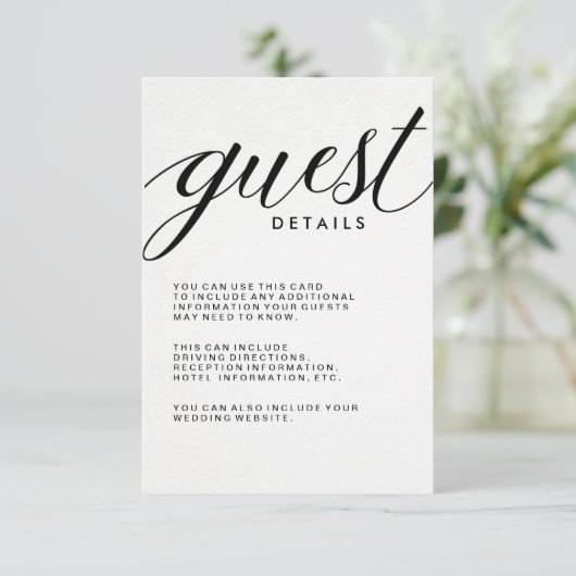 Einfache, moderne Typografie Begleitkarte (Stehend Vorderseite)