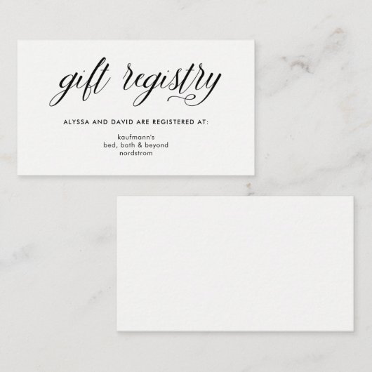 Einfache moderne Typografie | Beiheft-Registrierun Begleitkarte (Vorne/Hinten)