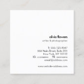 Einfache moderne Typografie Black Quadratische Visitenkarte (Rückseite)