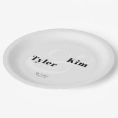 Einfache moderne Typografie Braut und Bräutigam Ho Pappteller (Schrägansicht)