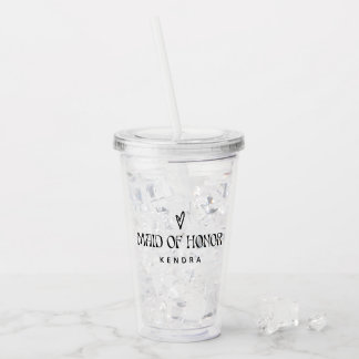 Einfache moderne Typografie Brautjungfer-Geschenk Acryltrinkbecher