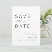 Einfache, moderne Typografie-Einladung Save The Date (Stehend Vorderseite)