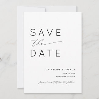 Einfache, moderne Typografie-Einladung Save The Date