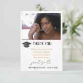 Einfache moderne Typografie Foto Abschluss Dankeskarte (Stehend Vorderseite)