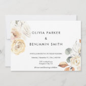 Einfache moderne Typografie Foto Blumenzehen Einladung (Rückseite)