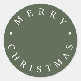 Einfache moderne Typografie Frohe Weihnachten Grün Runder Aufkleber