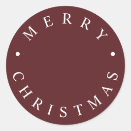 Einfache moderne Typografie Frohe Weihnachts-Burgu Runder Aufkleber