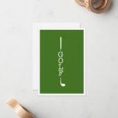 Einfache moderne Typografie Golf Blank Mitteilungskarte (Vorderseite/Rückseite Beispiel)