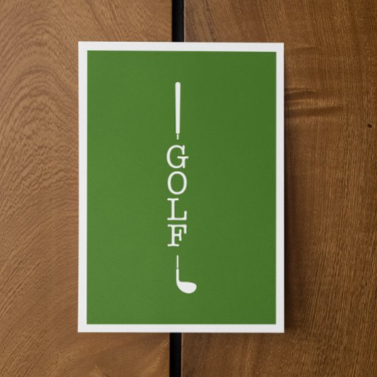 Einfache moderne Typografie Golf Blank Mitteilungskarte