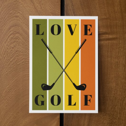 Einfache moderne Typografie Golf Blank Mitteilungskarte