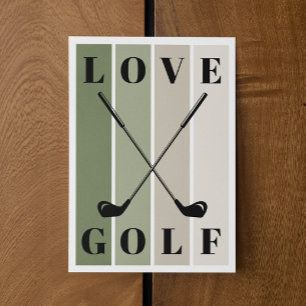 Einfache moderne Typografie Golf Blank Mitteilungskarte