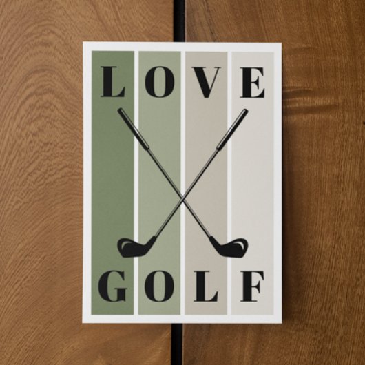 Einfache moderne Typografie Golf Blank Mitteilungskarte