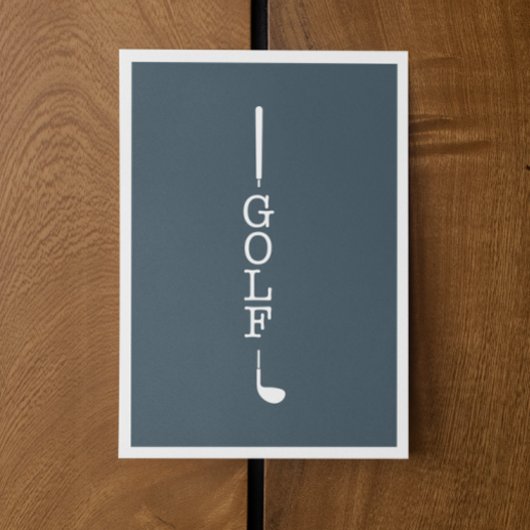 Einfache moderne Typografie Golf Blank Mitteilungskarte